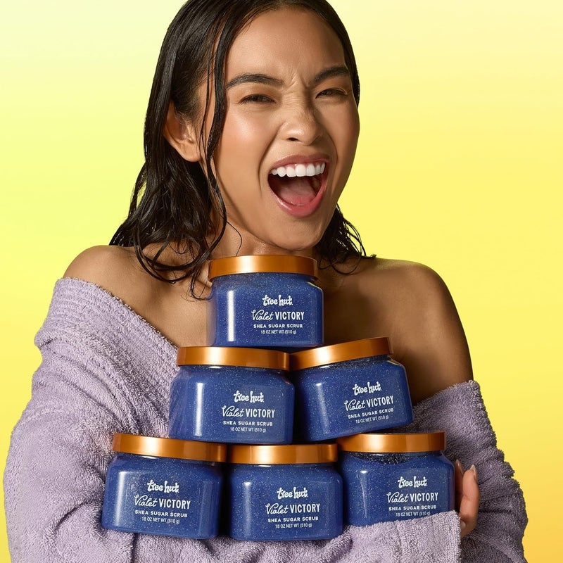 Treehut Violet Victory Shea Sugar Scrub, Exfoliating, Hydrating & Moisturizing Body Scrub with Shea Butter & Natural Oils, Smooth & Soften Skin, Polishing Exfoliant for Radiant Skin, 18 oz - Image 5